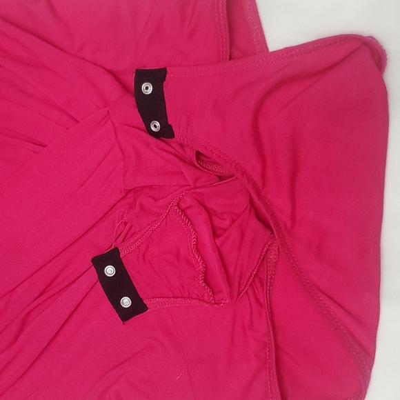 Ten Sixty Sherman Deep V neck bodysuit large hot pink - Picture 5 of 5